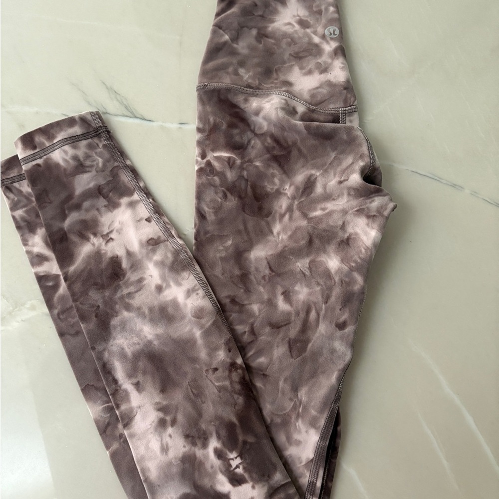 lululemon athletica Tie-Dye Leggings - Brown and Cream